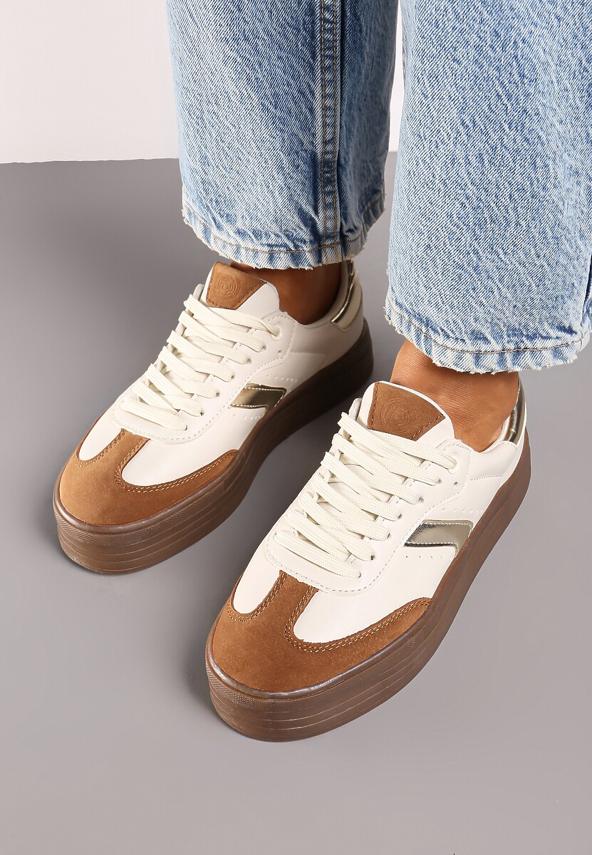 Sneakers Bej cu maro 3
