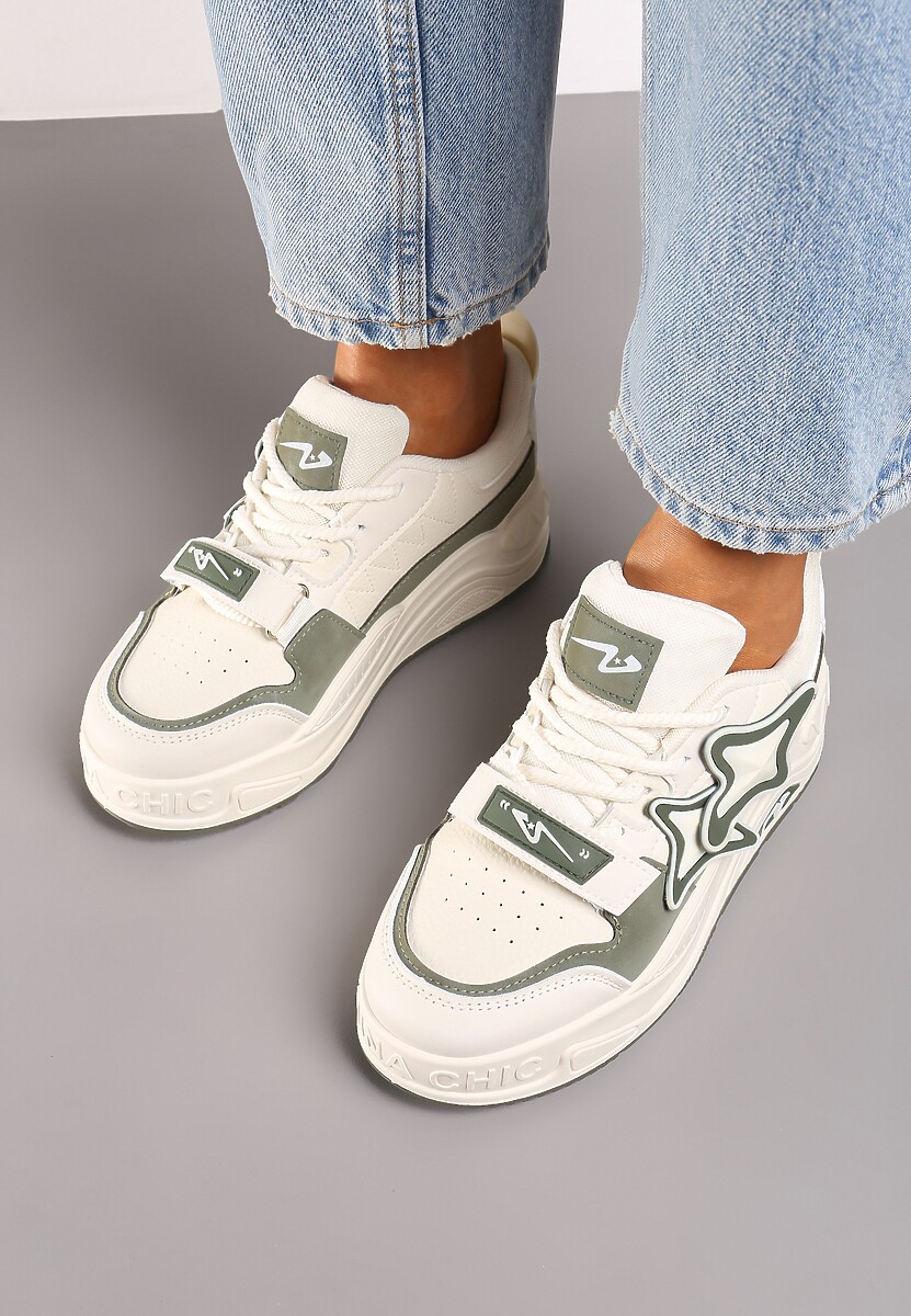 Sneakers Bej cu verde 3