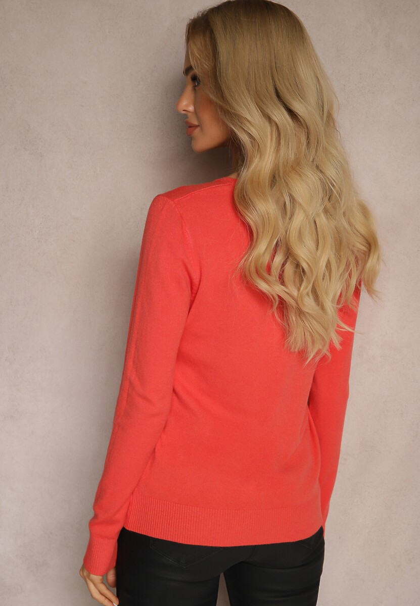 Pomarańczowy Sweter o Klasycznym Kroju Irilians 3