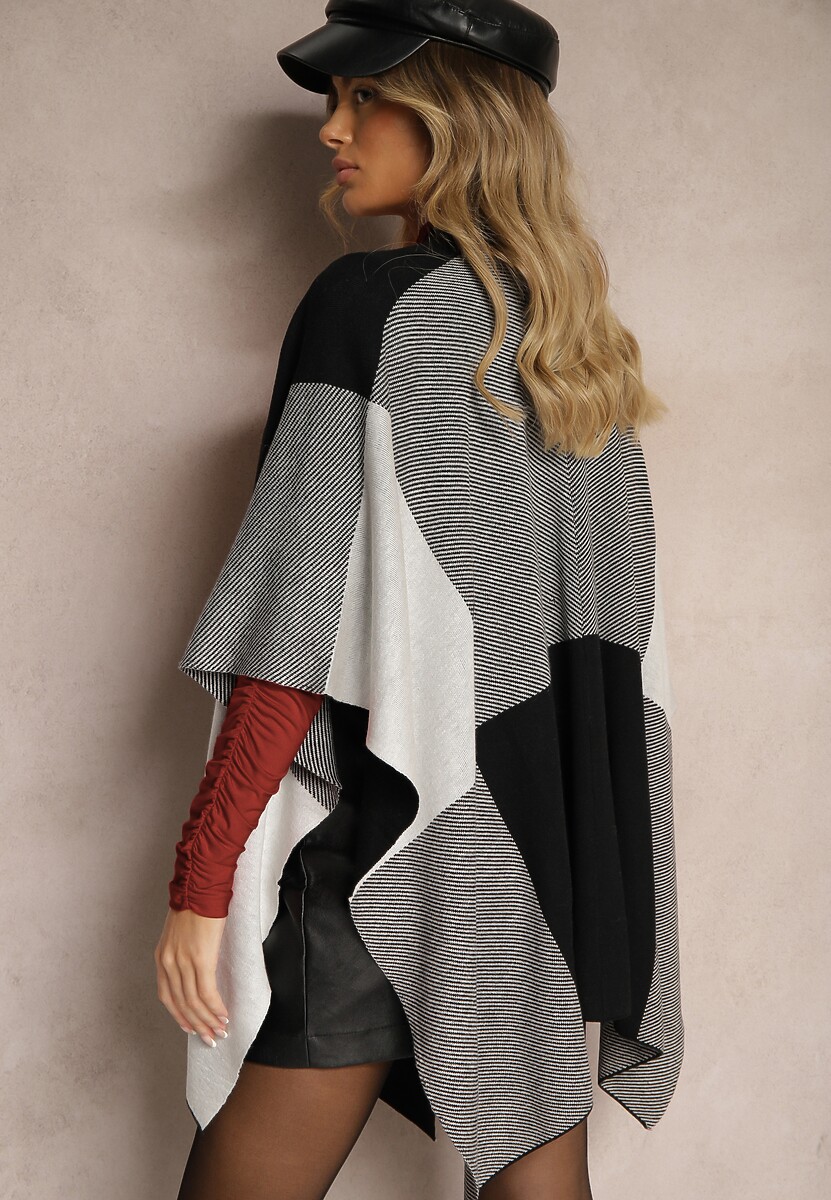 Poncho Verideth Negru cu gri 3