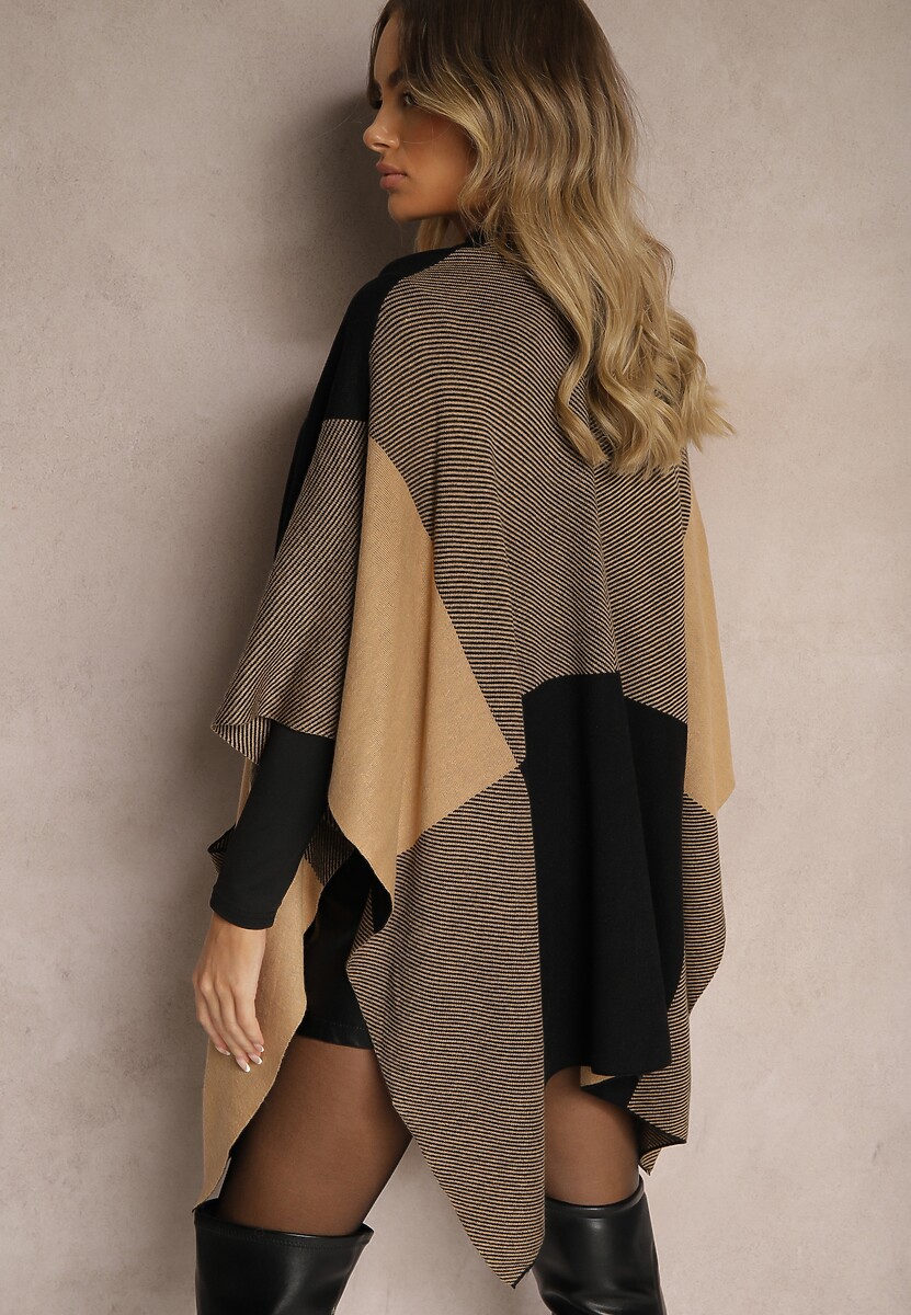 Poncho Verideth Negru cu maro 3