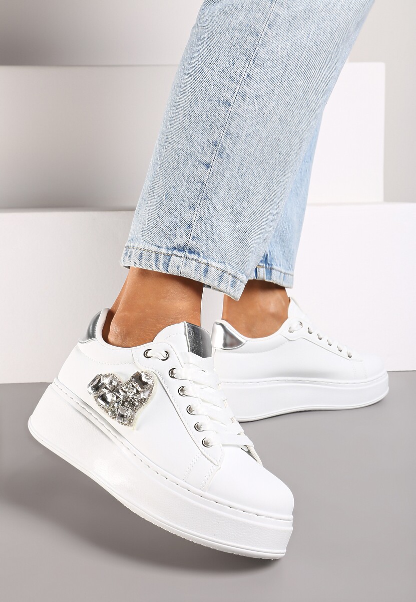 Sneakers Remila Alb cu argintiu 1