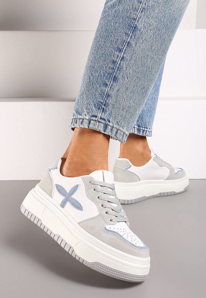 Sneakers Saimine Alb cu gri 2