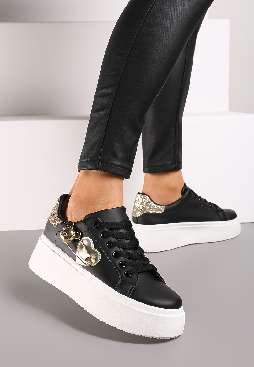 Sneakers Riathria Negru cu argintiu 1