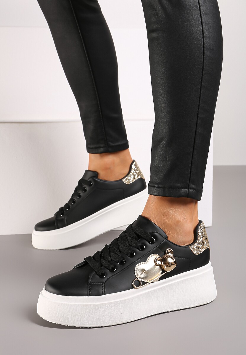Sneakers Riathria Negru cu argintiu 2