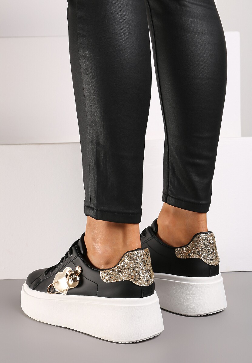 Sneakers Riathria Negru cu argintiu 3
