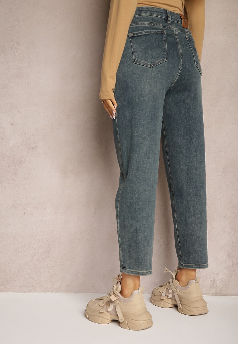 Niebieskie Jeansy High Waist Mom Fit Rorirra 3