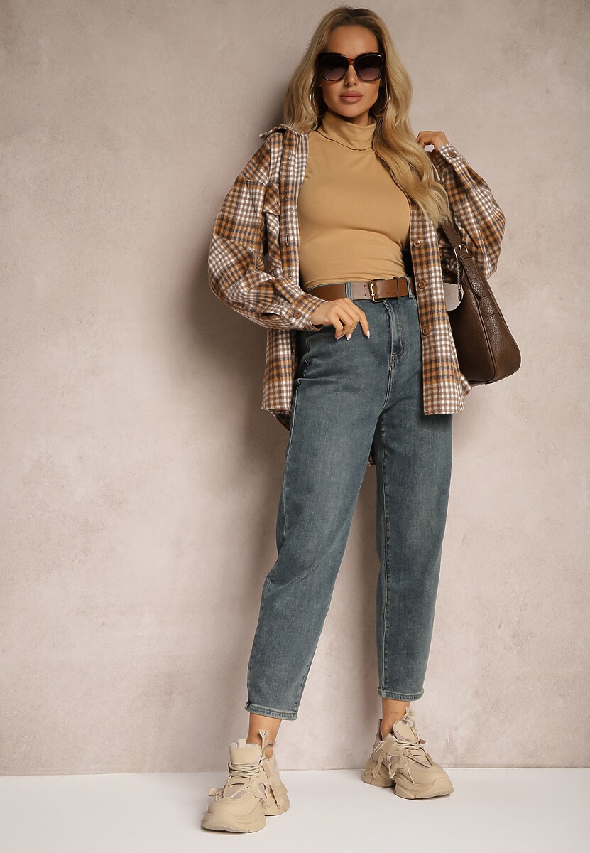 Niebieskie Jeansy High Waist Mom Fit Rorirra 1