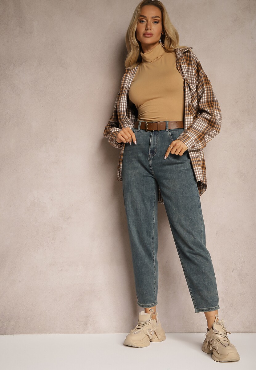 Niebieskie Jeansy High Waist Mom Fit Rorirra 2