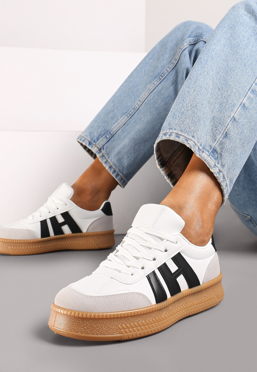 Sneakers Mialeria Alb cu negru 2