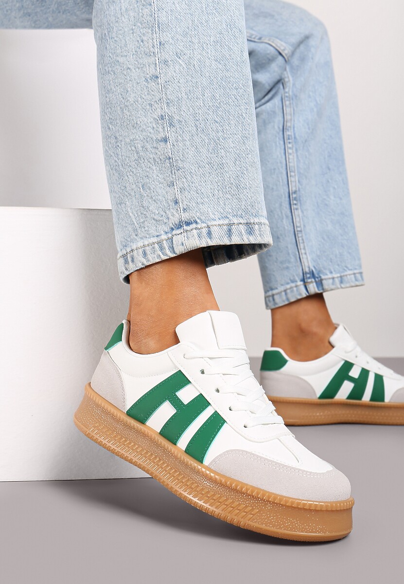 Sneakers Mialeria Alb cu verde 2
