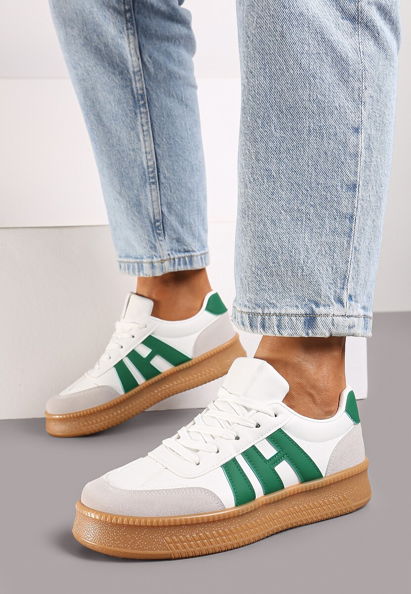 Sneakers Mialeria Alb cu verde 3