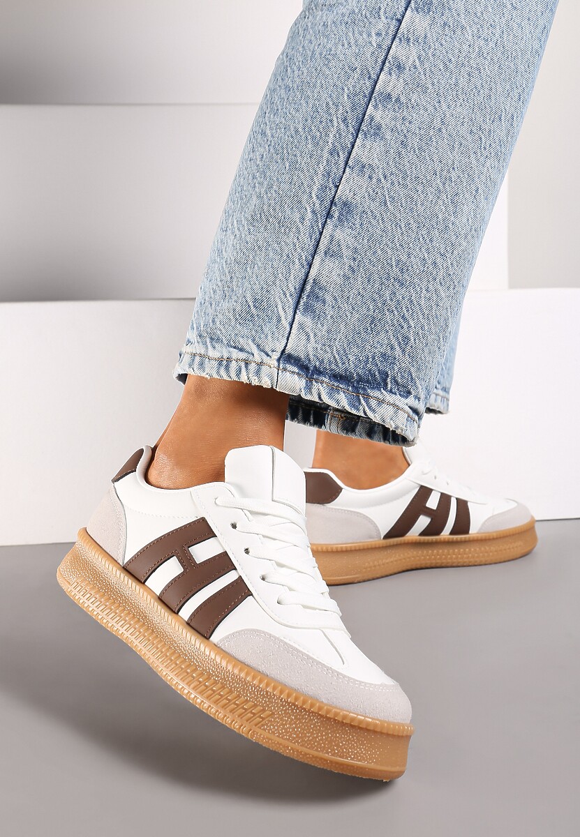 Sneakers Mialeria Alb cu maro 1