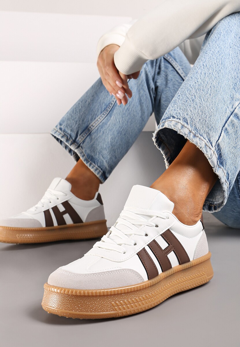 Sneakers Mialeria Alb cu maro 3