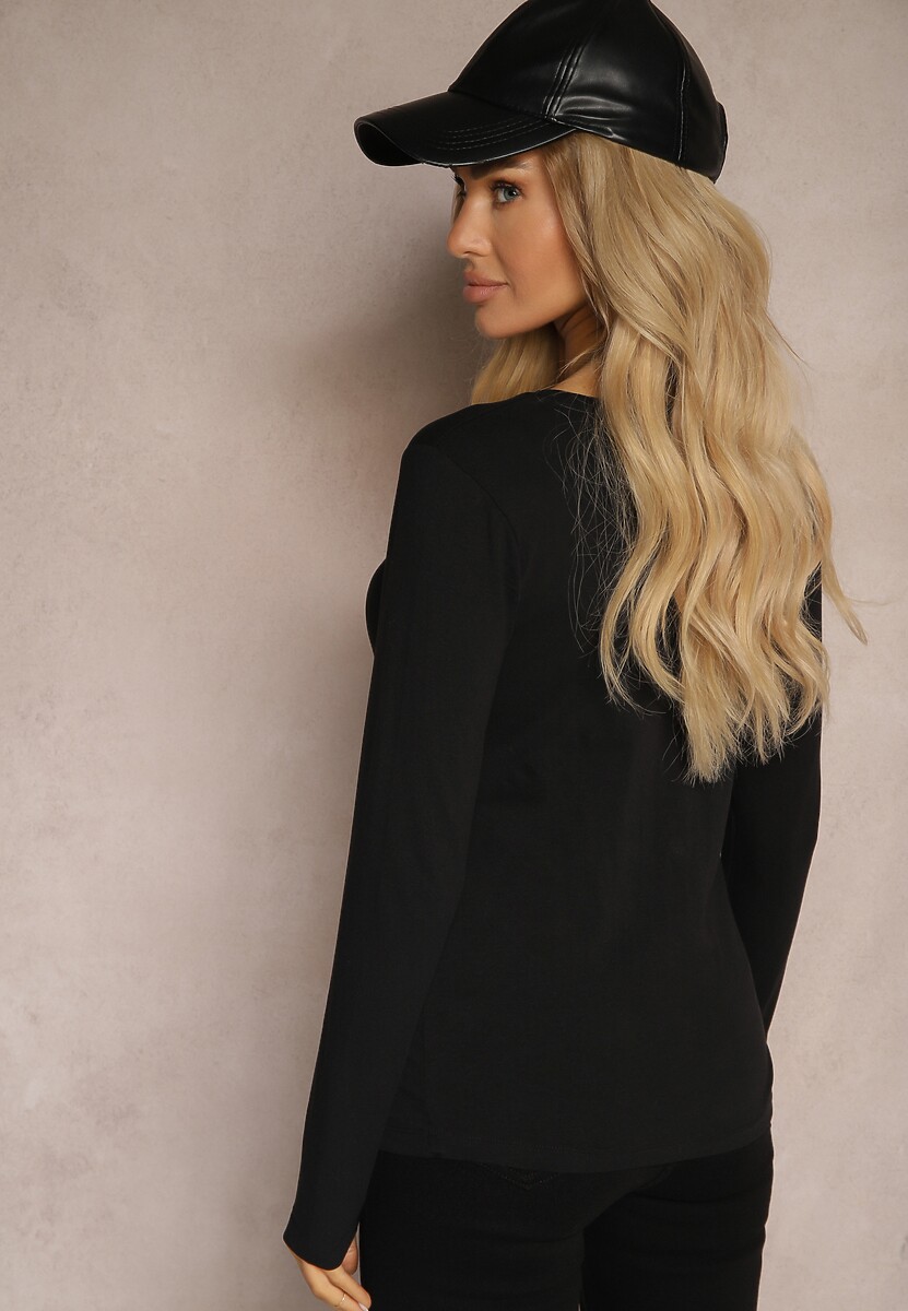 Czarna Bluzka Bawełniana Typu Longsleeve Mialoraea 3
