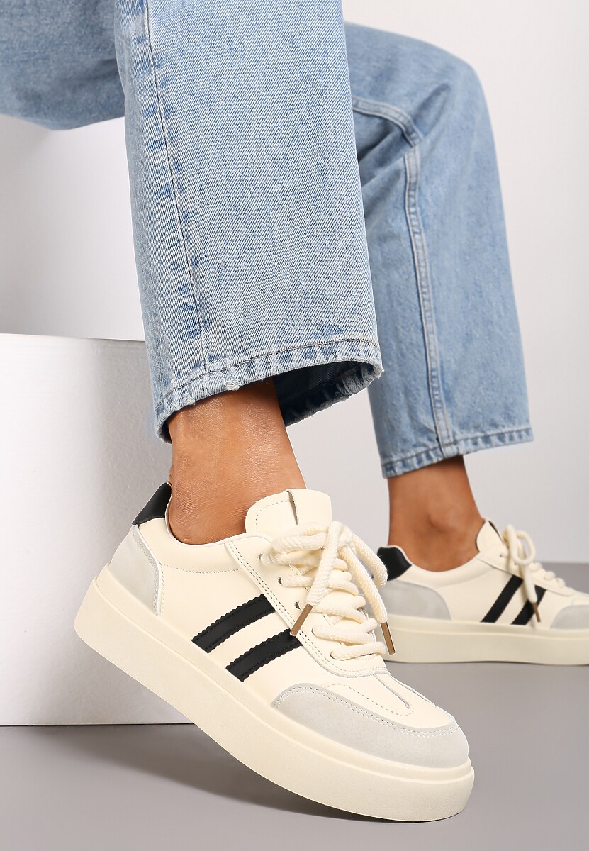 Sneakers Tialise Alb cu negru 1