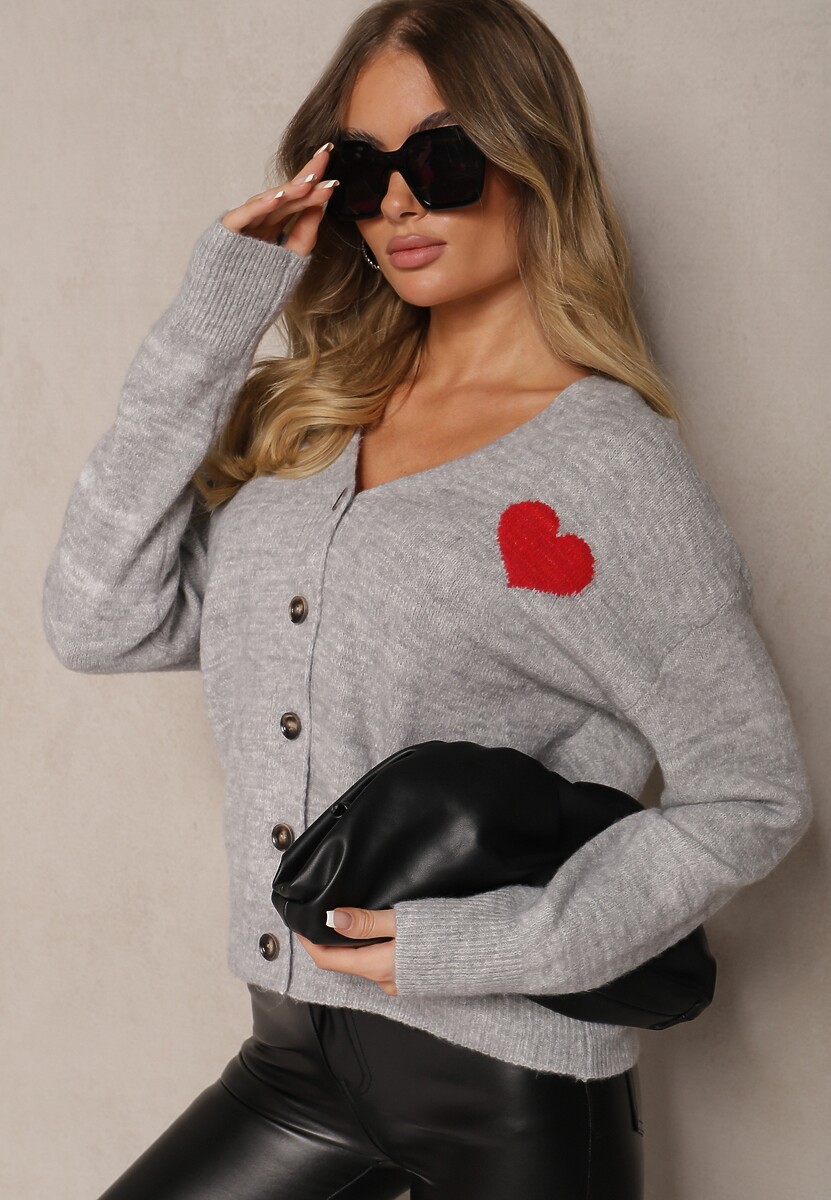 Cardigan Miathia Gri deschis 2