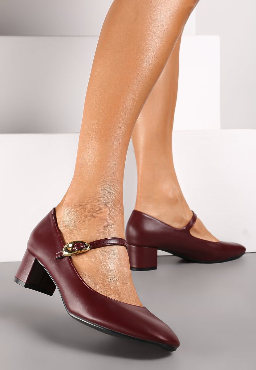Pantofi cu toc Daithara Bordo 2