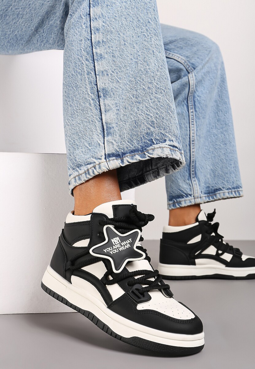 Sneakers Saveline Alb cu negru 1