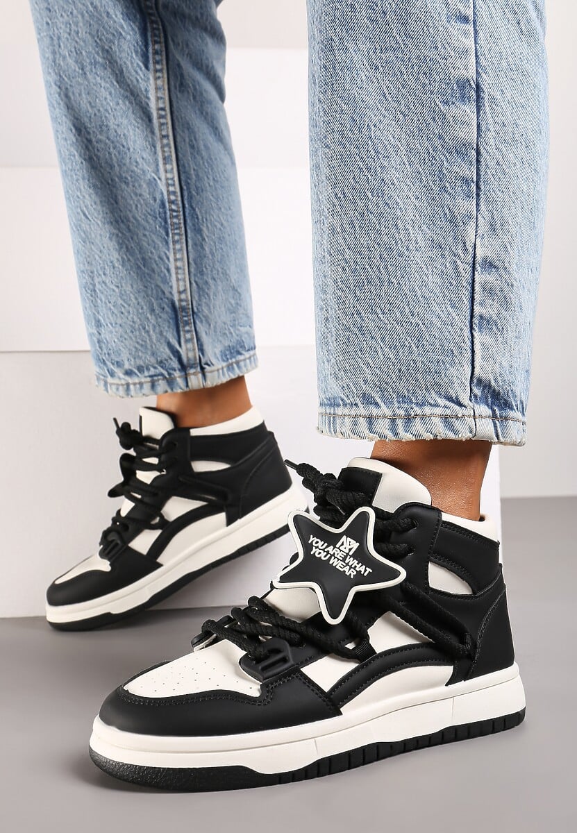 Sneakers Saveline Alb cu negru 3