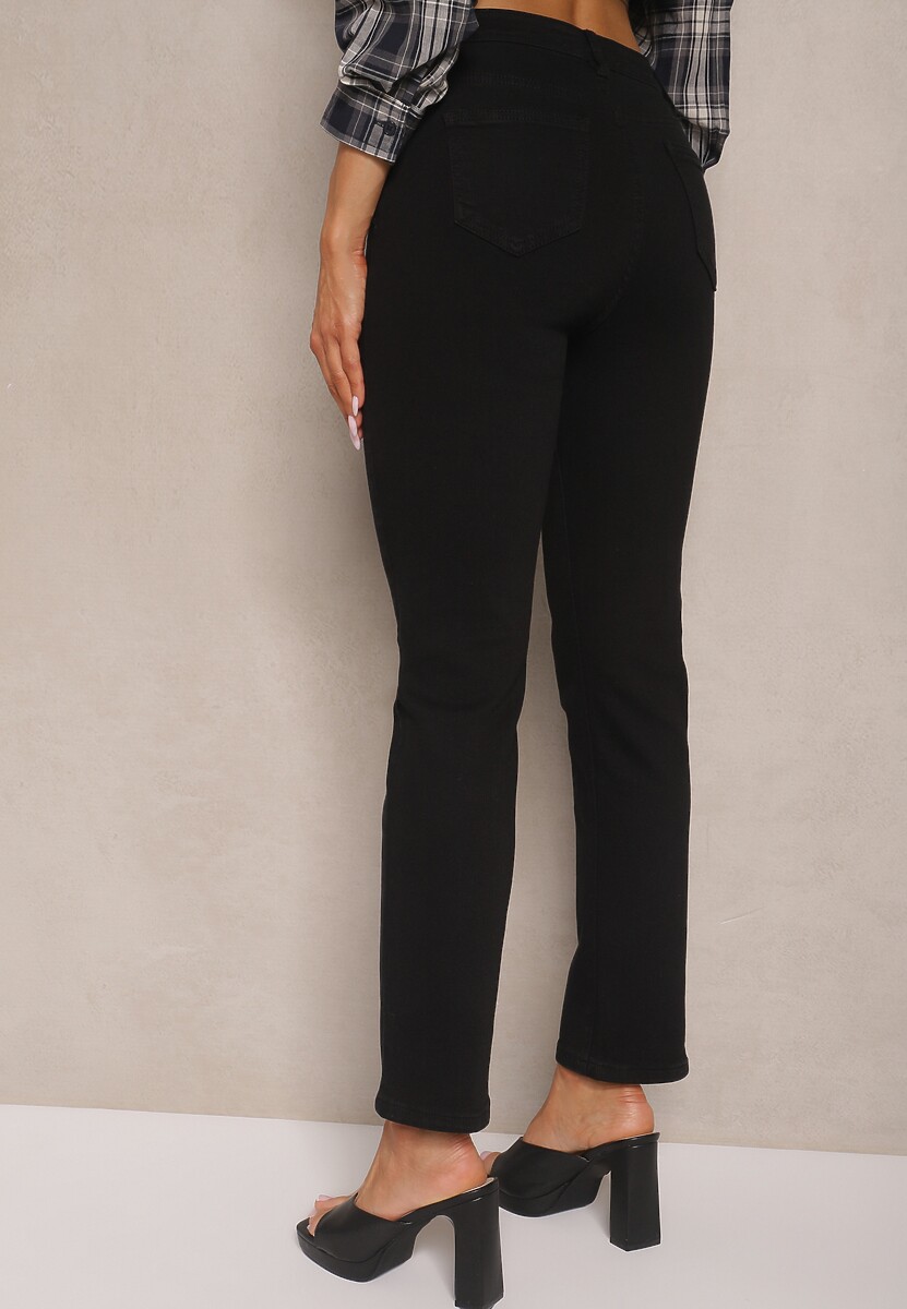 Czarne Skinny Jeansy z Bawełną High Waist Lorie 3