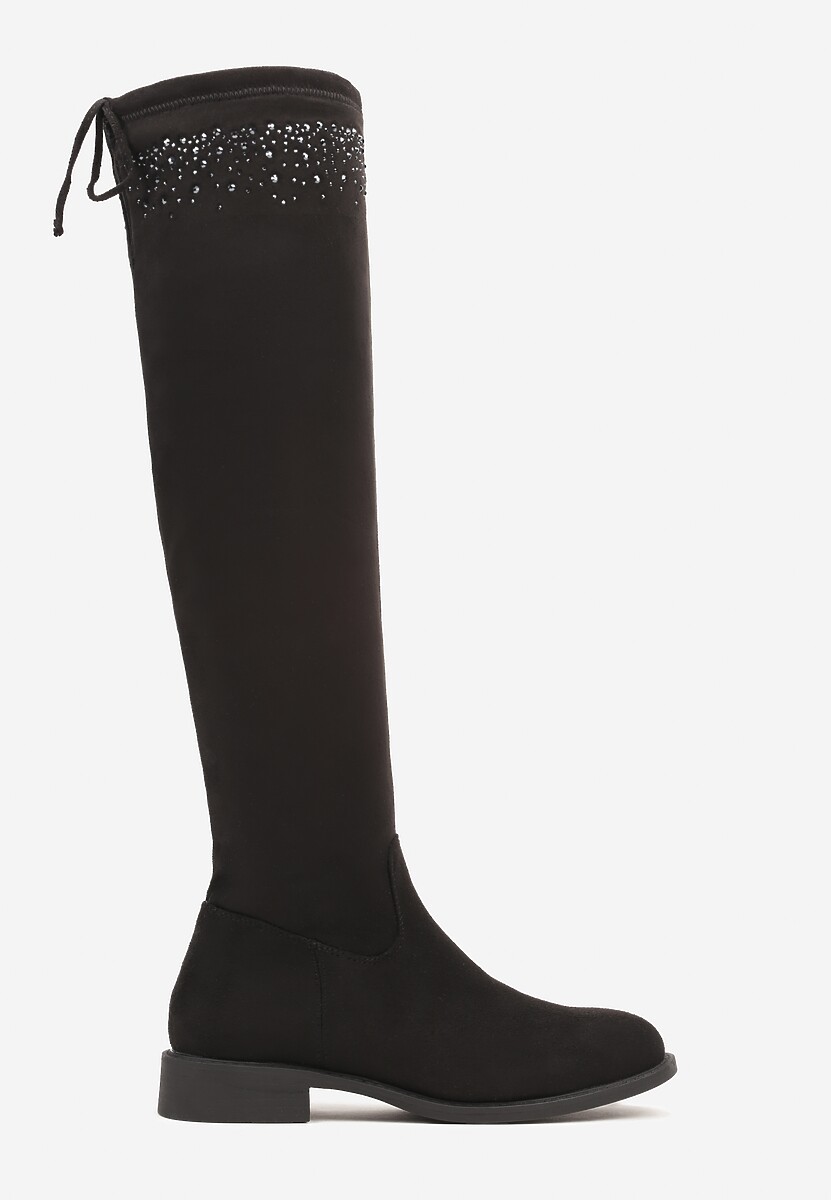 Martinkim  カナ Czarne śniegowce z wiązaniem na grubej podeszwie ARGENTA