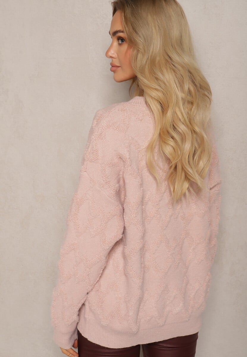 Pulover Roz deschis 3
