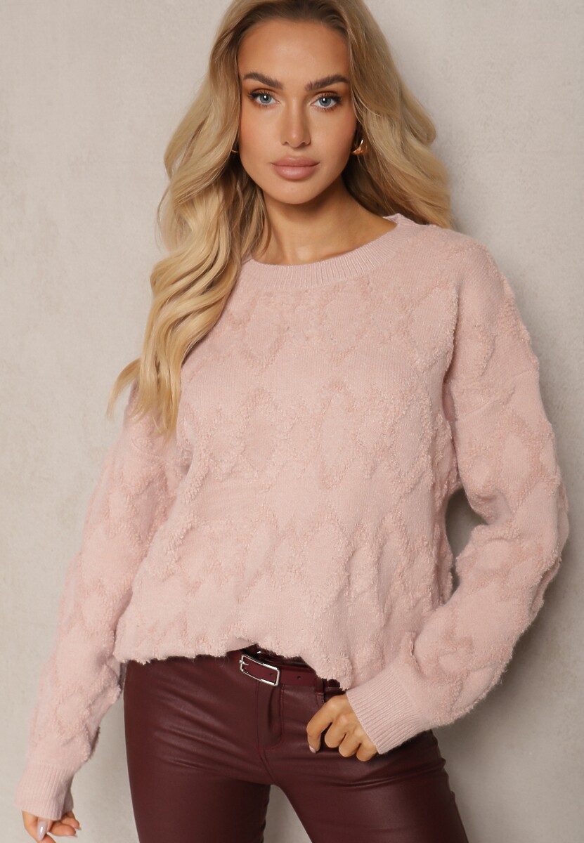Pulover Roz deschis 1