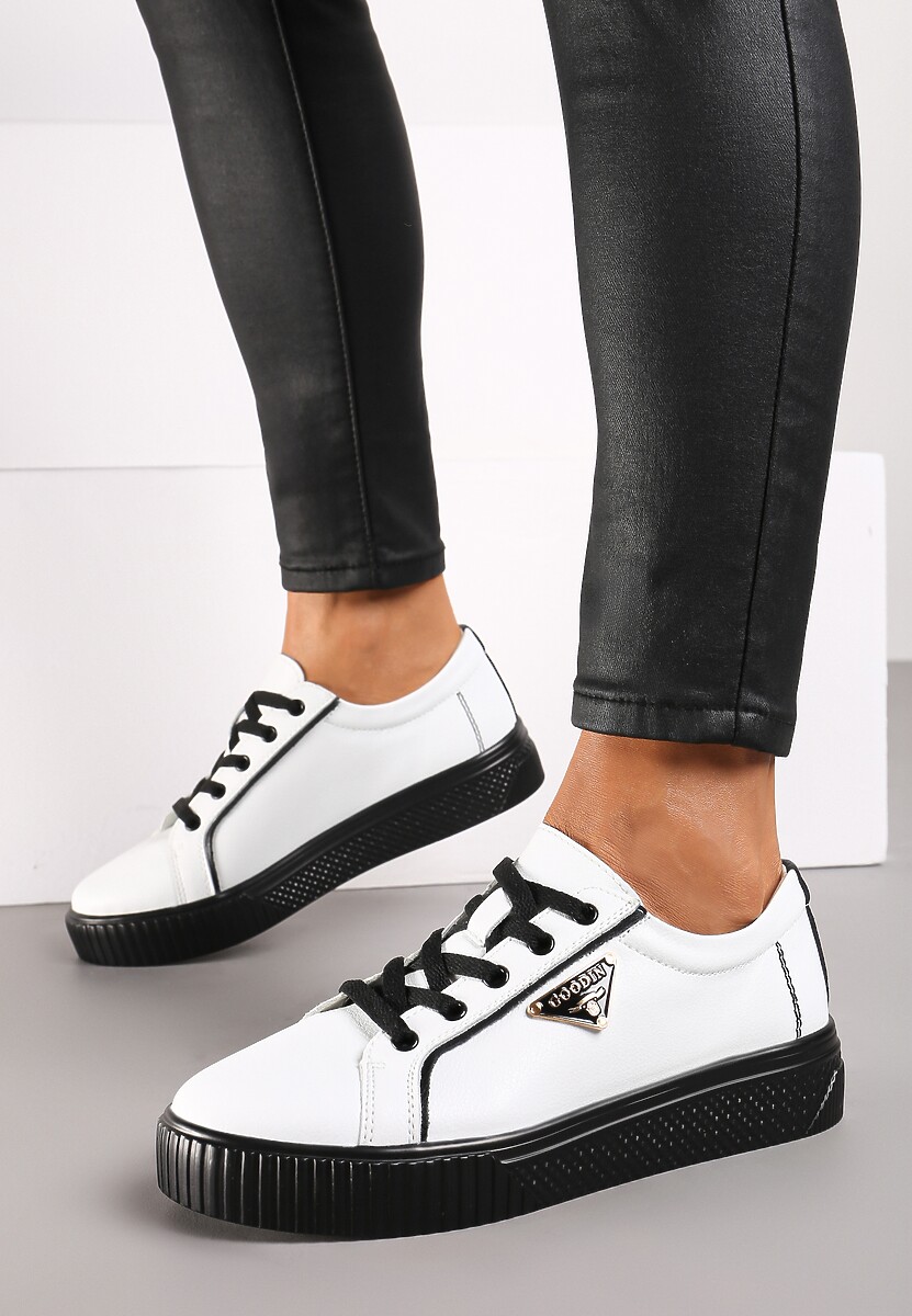 Sneakers Melabra Alb cu negru 2