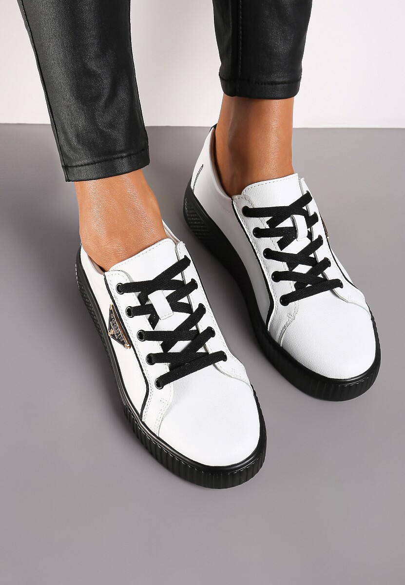 Sneakers Melabra Alb cu negru 3