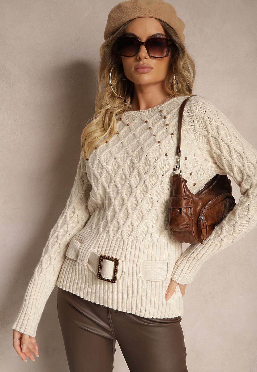 Pulover Vittella Bej deschis 2