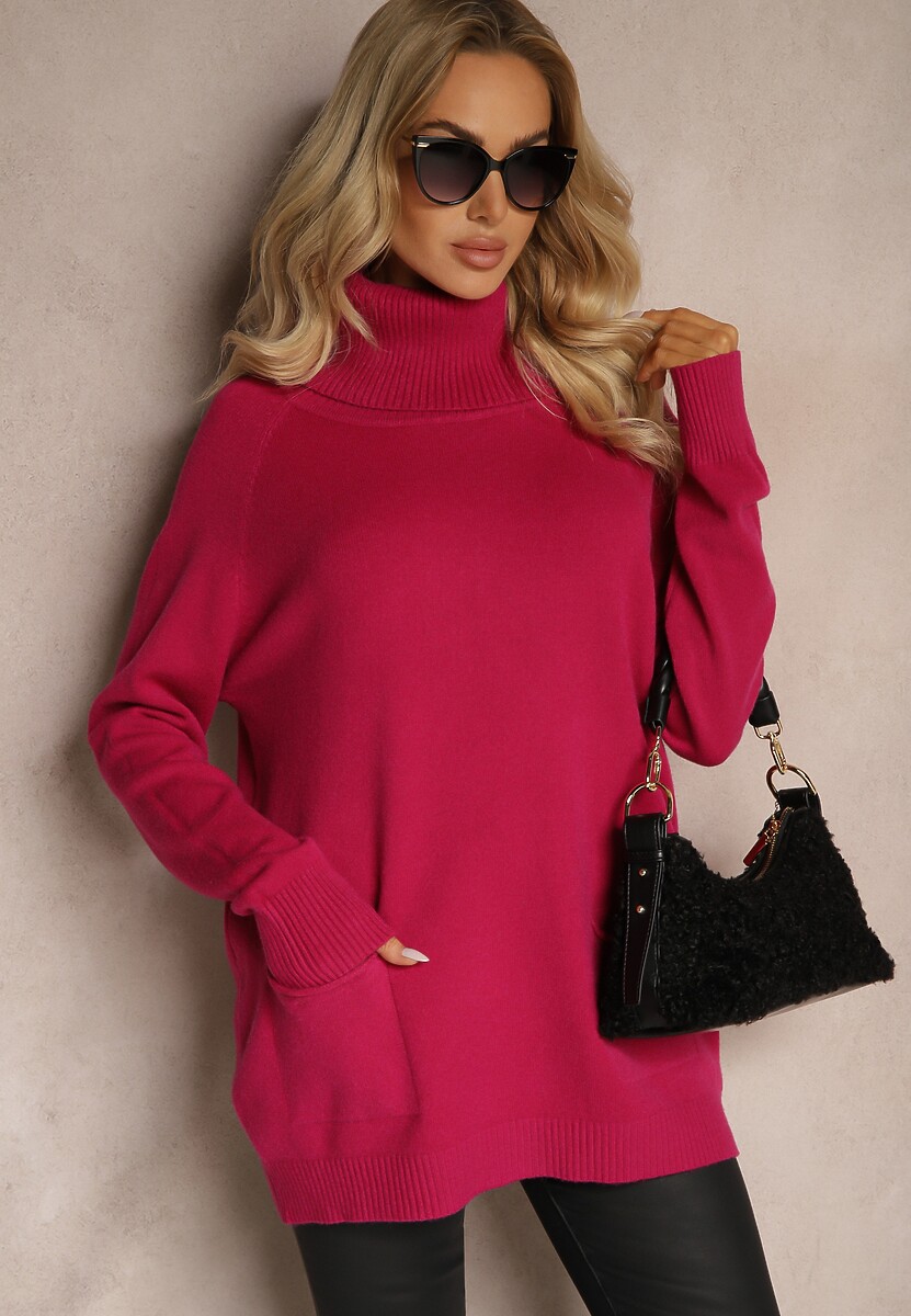 Pulover pe gât Viasya Fucsia 2