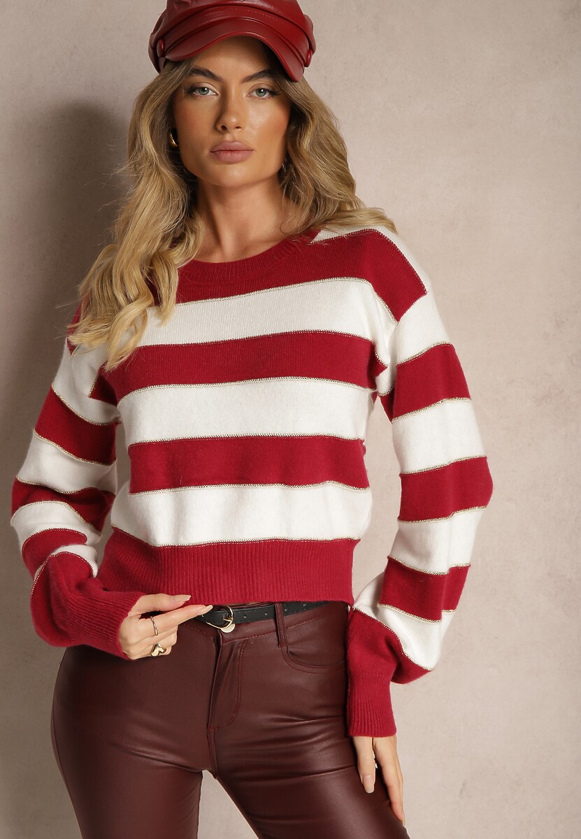 Pulover Zinfarra Alb cu bordo 1