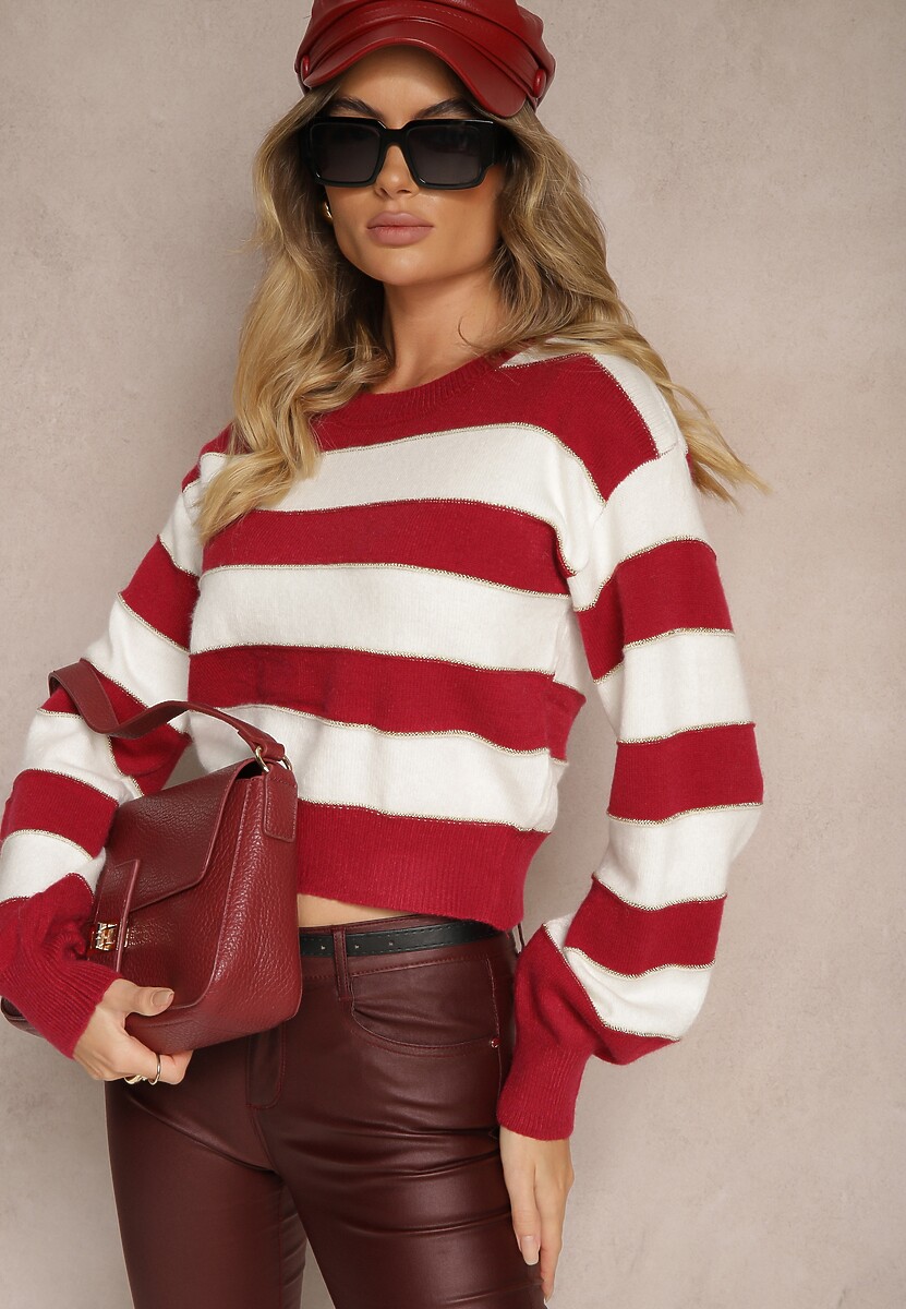 Pulover Zinfarra Alb cu bordo 2