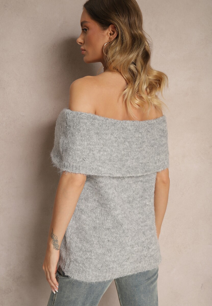 Pulover Inarose Gri deschis 3
