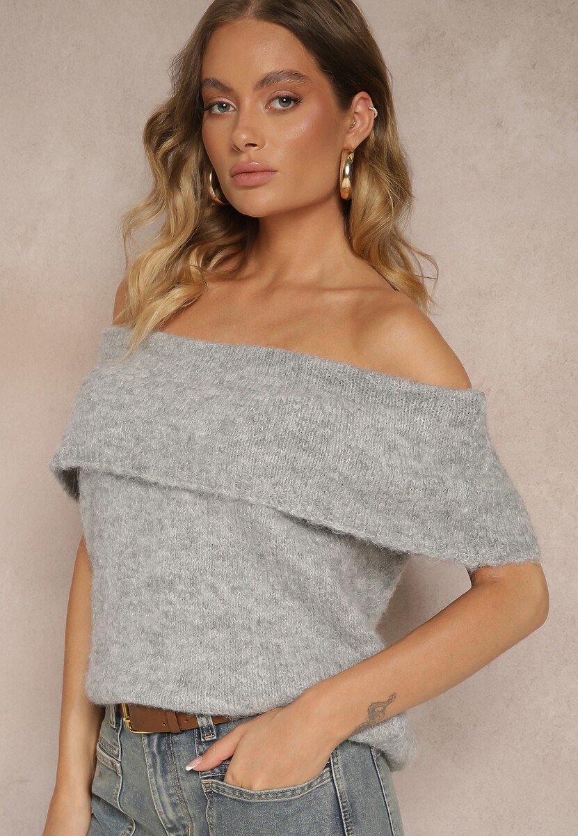 Pulover Inarose Gri deschis 2
