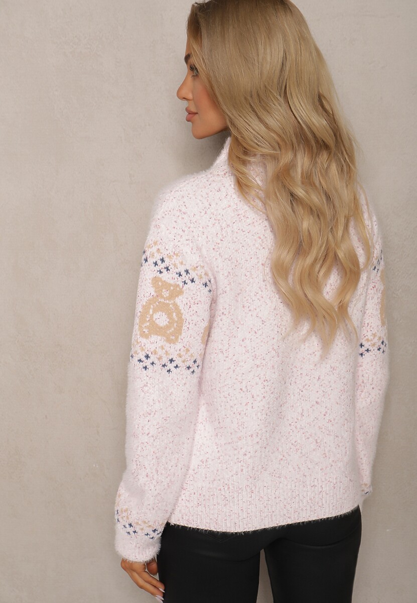 Pulover Roz deschis 3