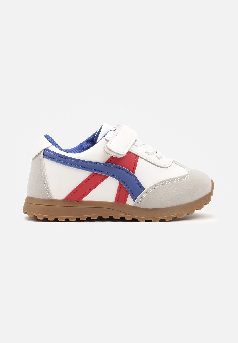 Niebieskie Buty Sportowe Sneakersy z Geometrycznymi Paskami i Sznurowaniem Valentiana 1