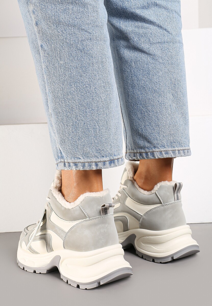 Sneakers Siorra Bej cu gri 3