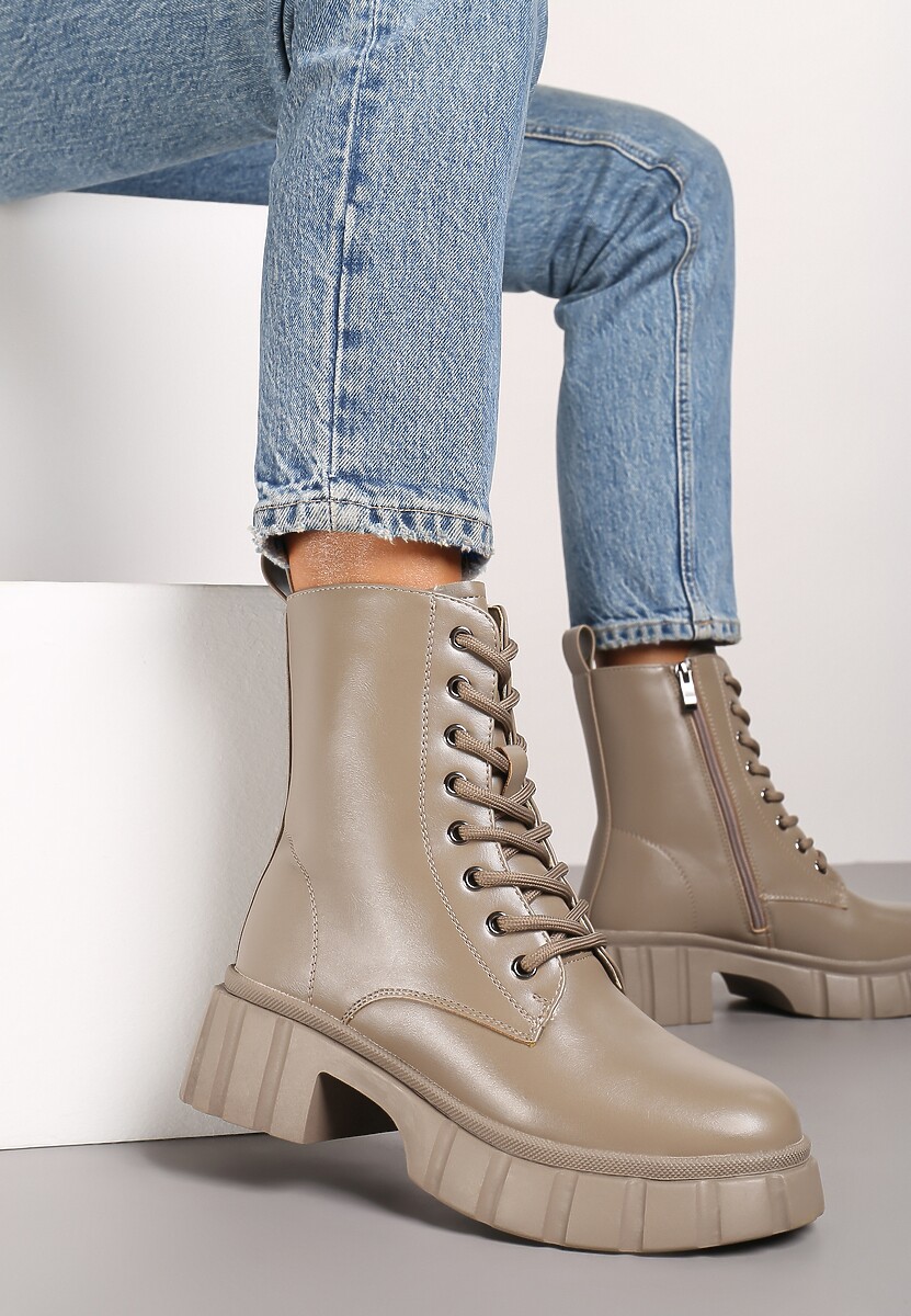 Botine Valentie Bej cu gri 1