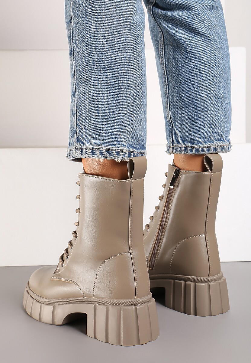 Botine Valentie Bej cu gri 3