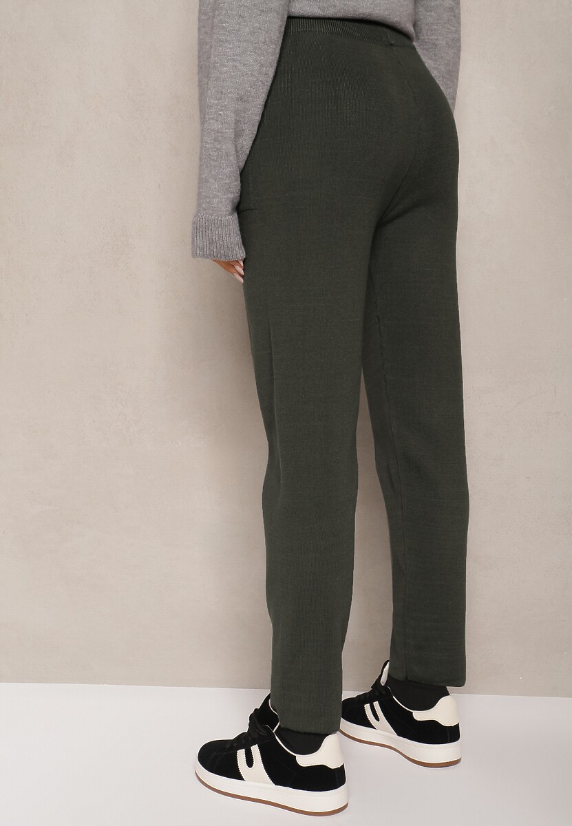 Pantaloni Venaline Verde închis 3