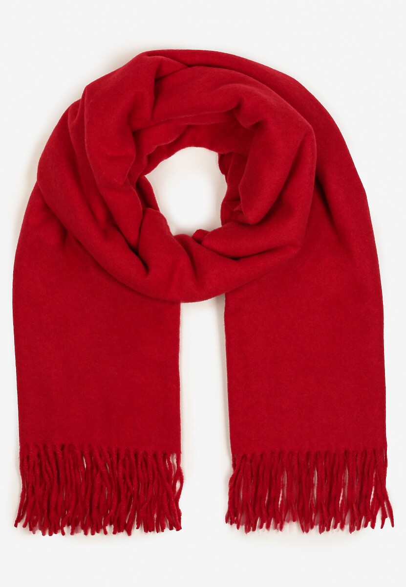 Bordowy Szalik z Wiskozą Bawełną i Frędzlami Siathlin 3