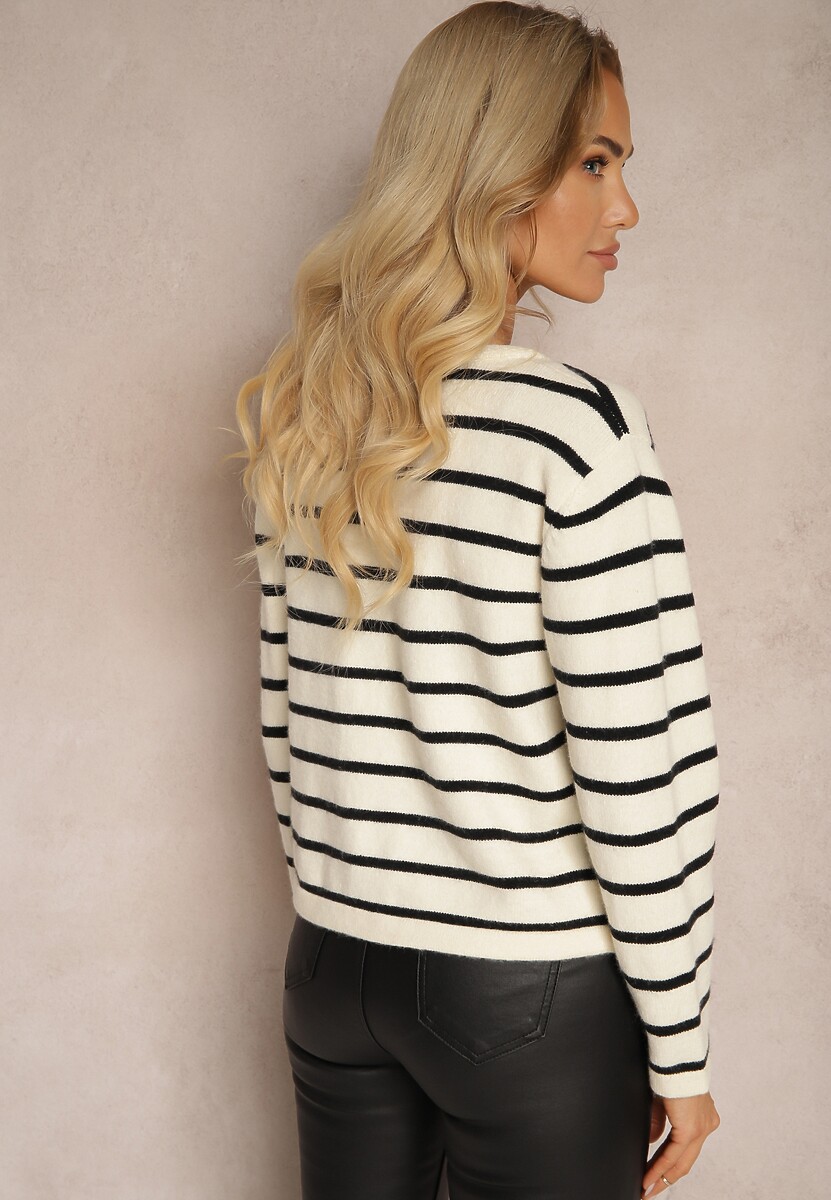 Cardigan Ediala Crem cu negru 3