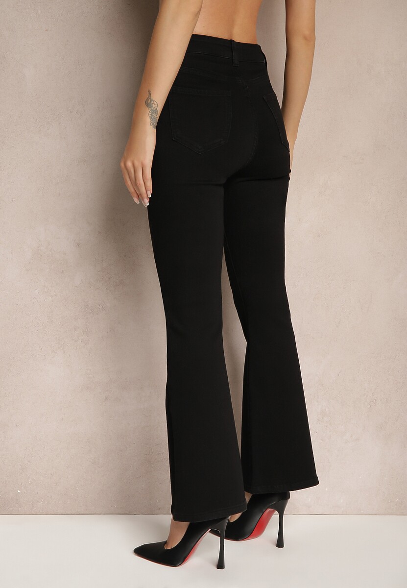 Czarne Jeansy High Waist o Kroju Flare Learella 3