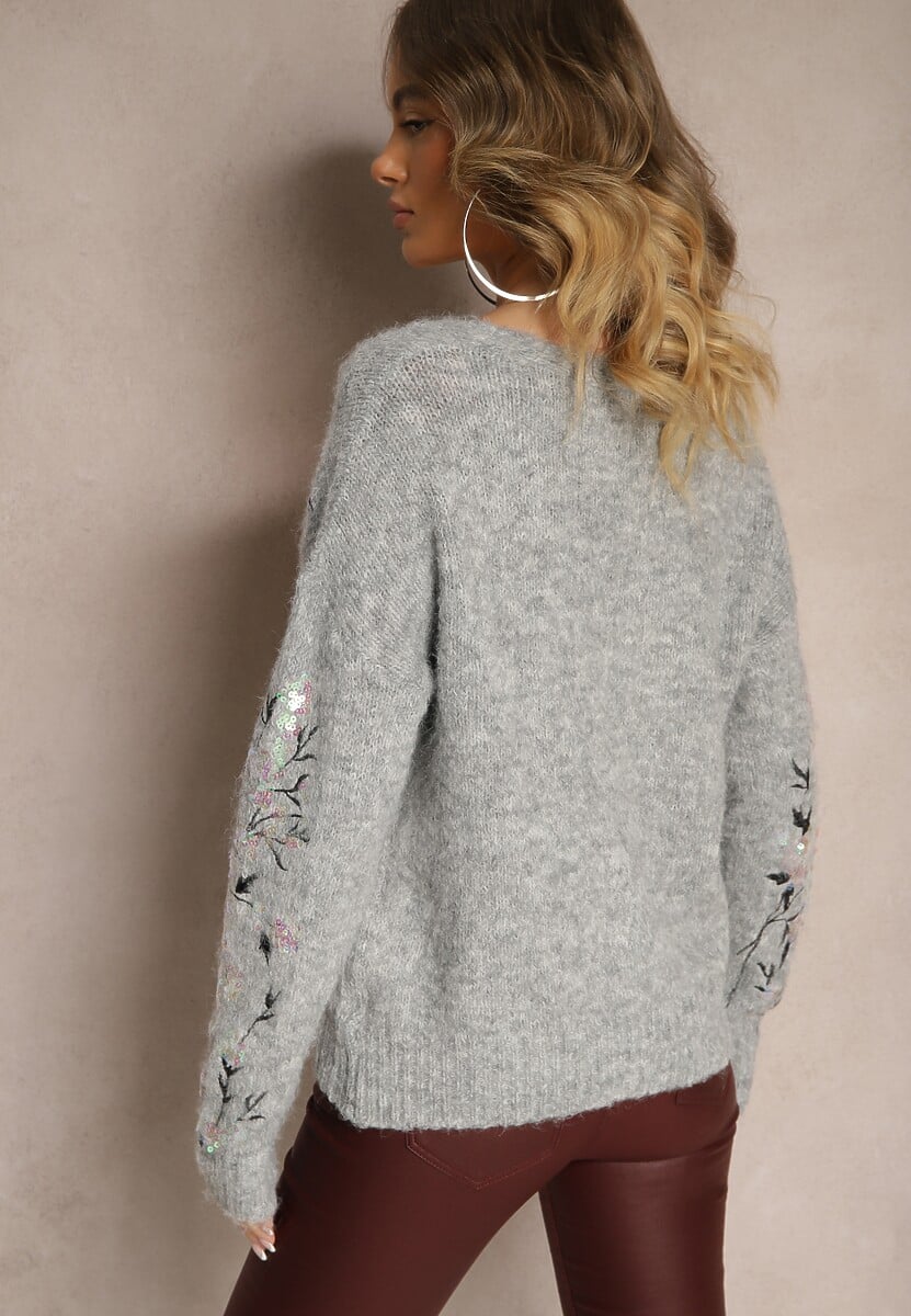 Cardigan Isselia Gri deschis 3