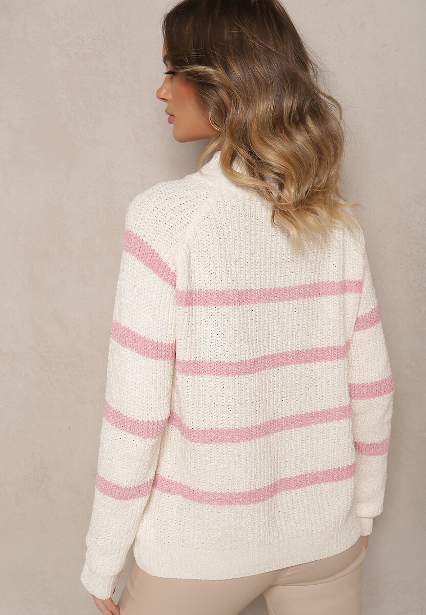Pulover Tintarina Roz cu crem 3