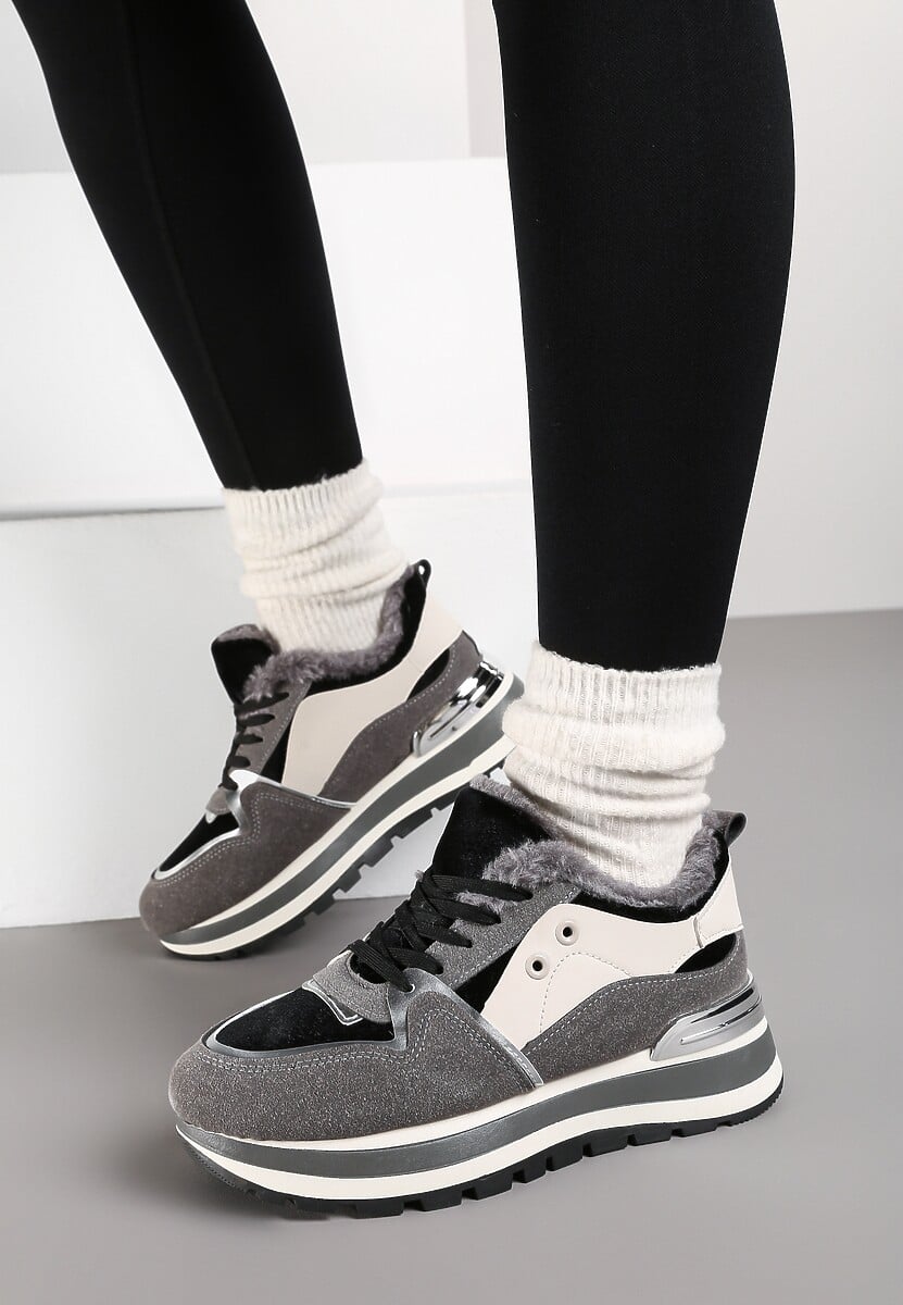 Szare Sneakersy na Zimę z Futerkowym Ociepleniem Vertiste 2