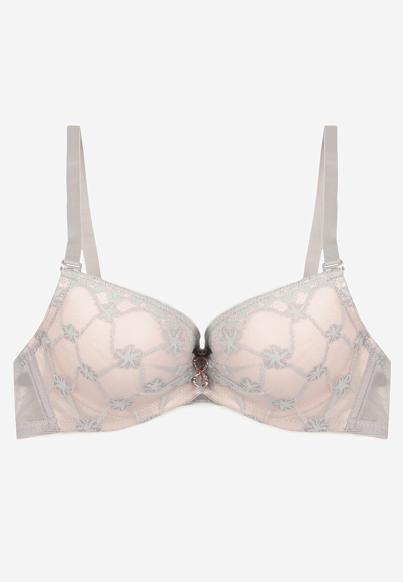 Sutien Norirae Gri cu roz 2