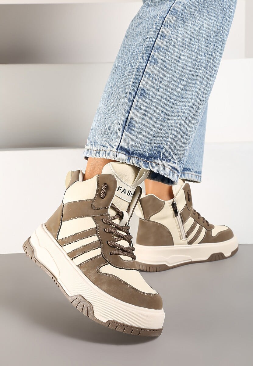 Sneakers Noradwen Bej cu maro 1